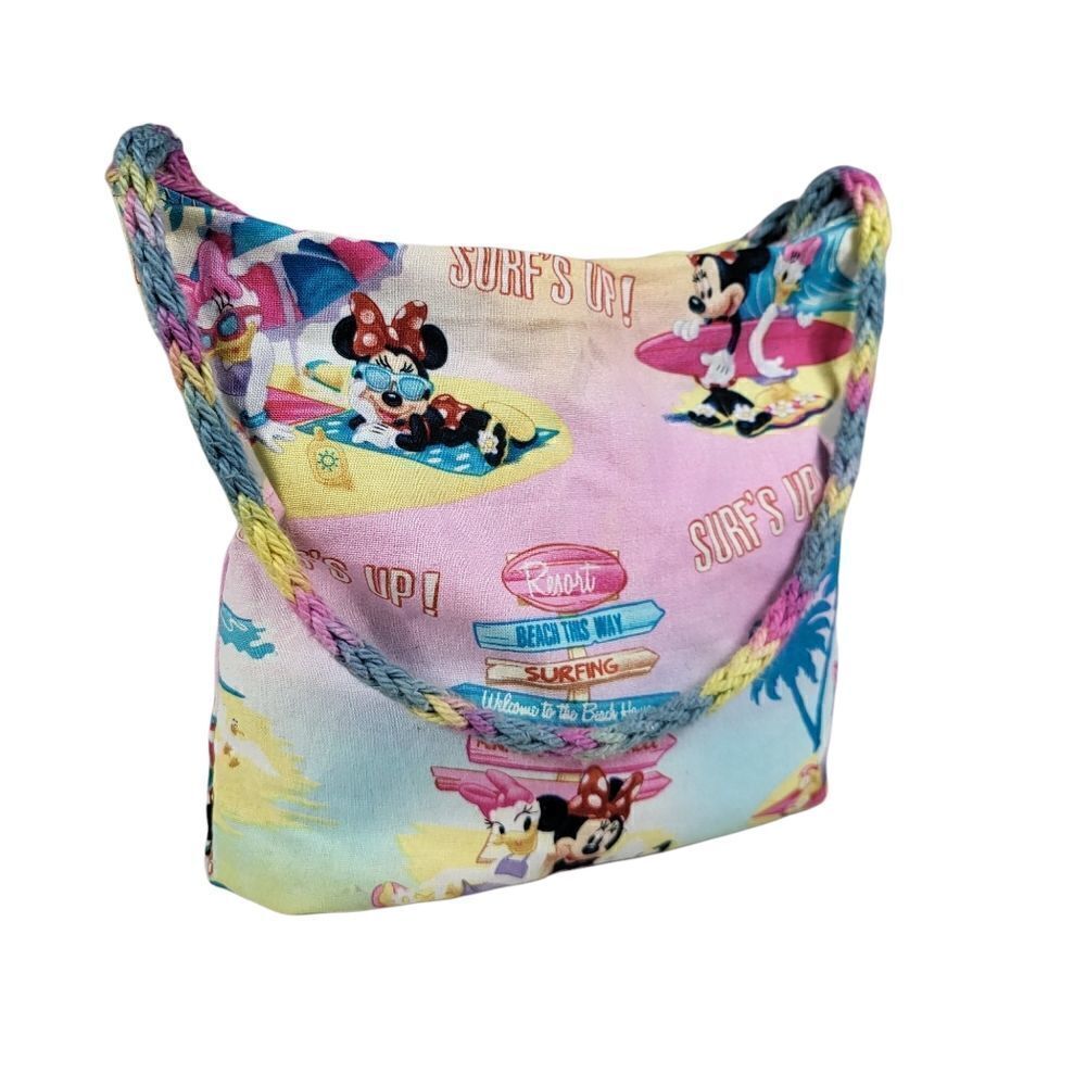 Handmade Pink and Blue Minnie Mouse and Daisy Handbag